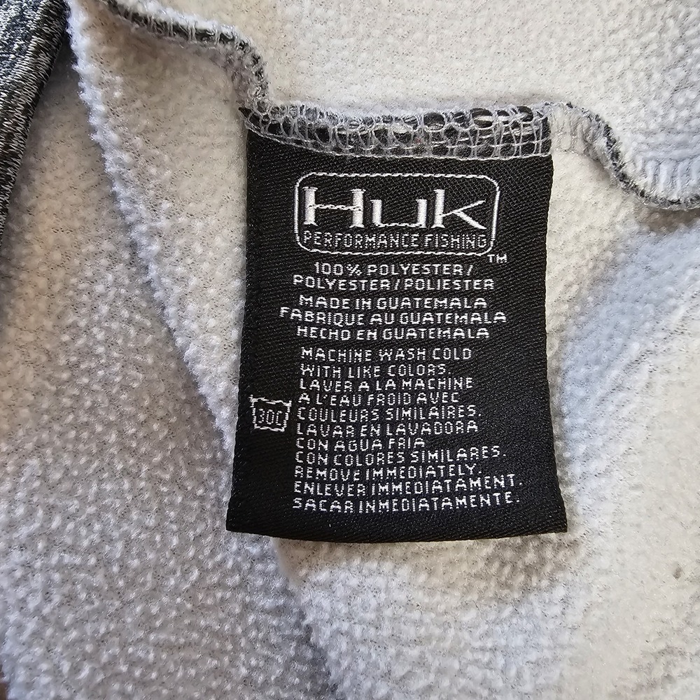 Huk Performance Fishing Hoodie Mens XL Pullover Gray High Neck EUC - Picture 5 of 10